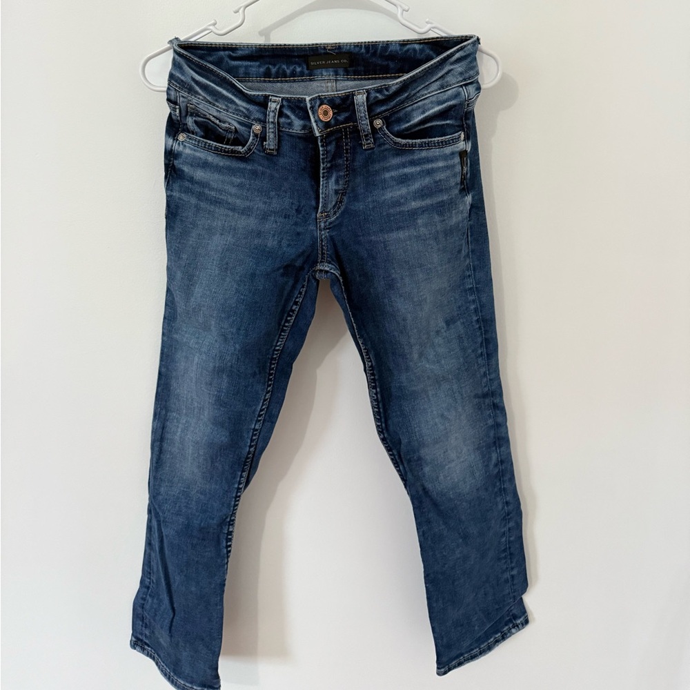 Women’s Silver Jeans Dark Blue Skinny Jeans suki capri, Size W26/L22